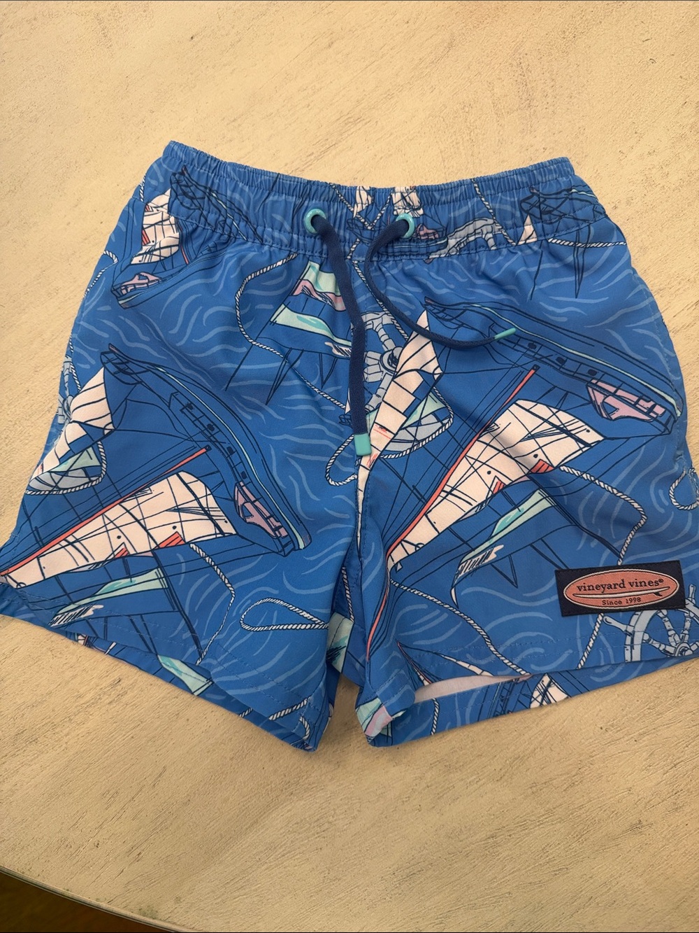 Vineyard Vines Blue Sailboat Print Men’s Hybrid Shorts